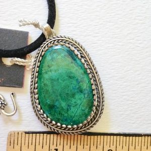 necklace Eilat stone Israel green brooch sterling